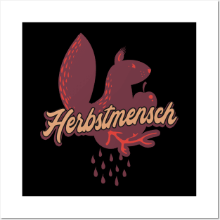 Herbstmensch Herbst Eichhörnchen Posters and Art